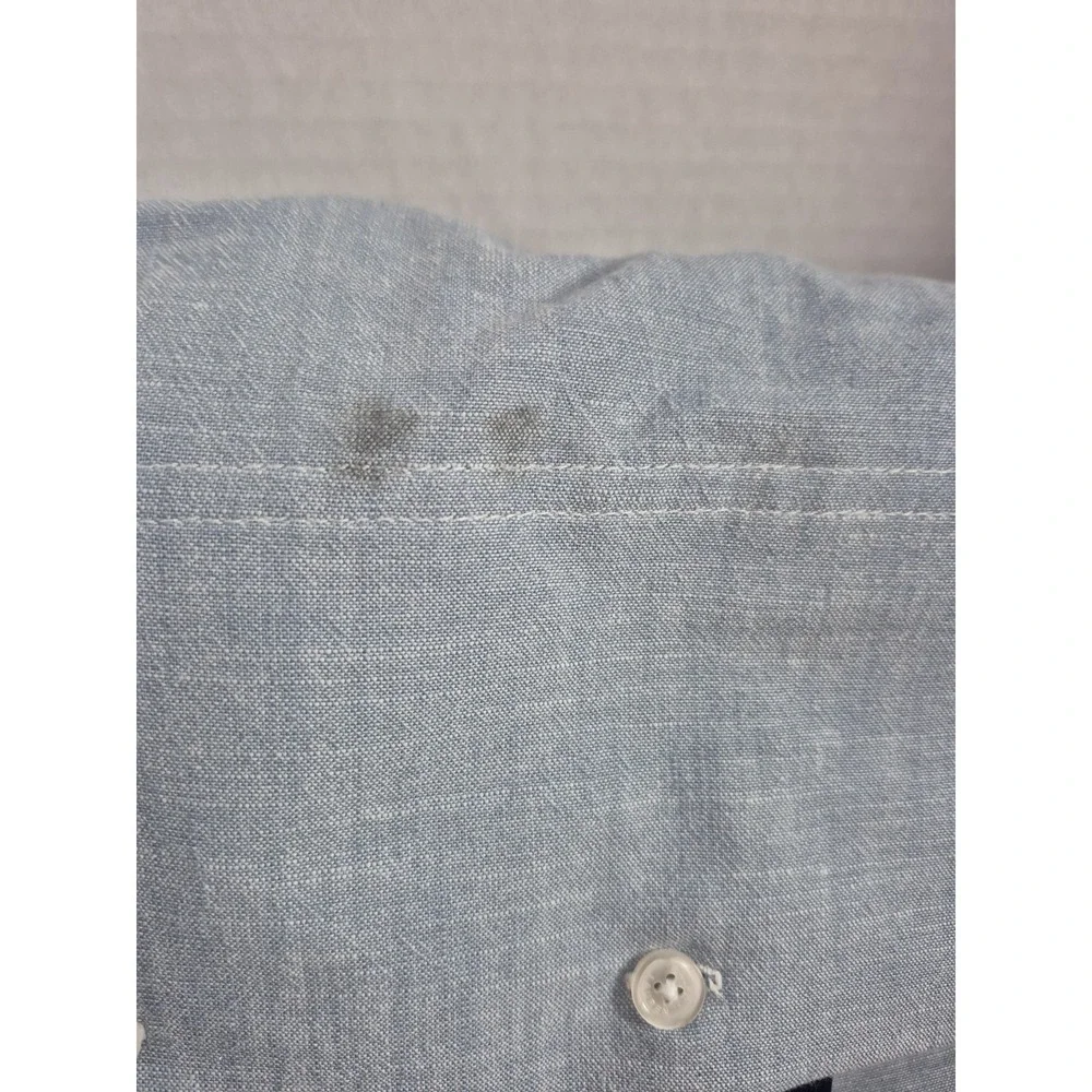 Ralph Lauren Workshirt Chambray King Flat Sheet Blue Luxury Bedding 114x108 NEW
